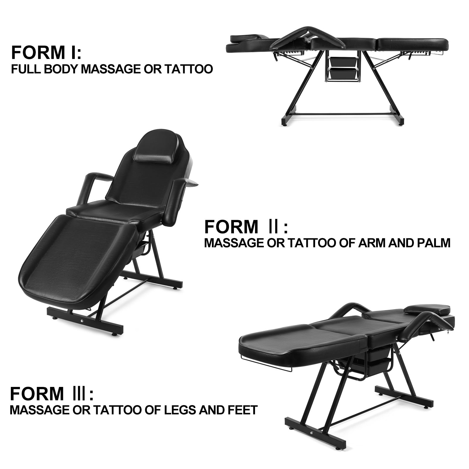 #2004 Facial Tattoo Chair Massage Bed Salon Lash Chair for Eyelash Extensions Tattoo Table Salon Chair with Trays