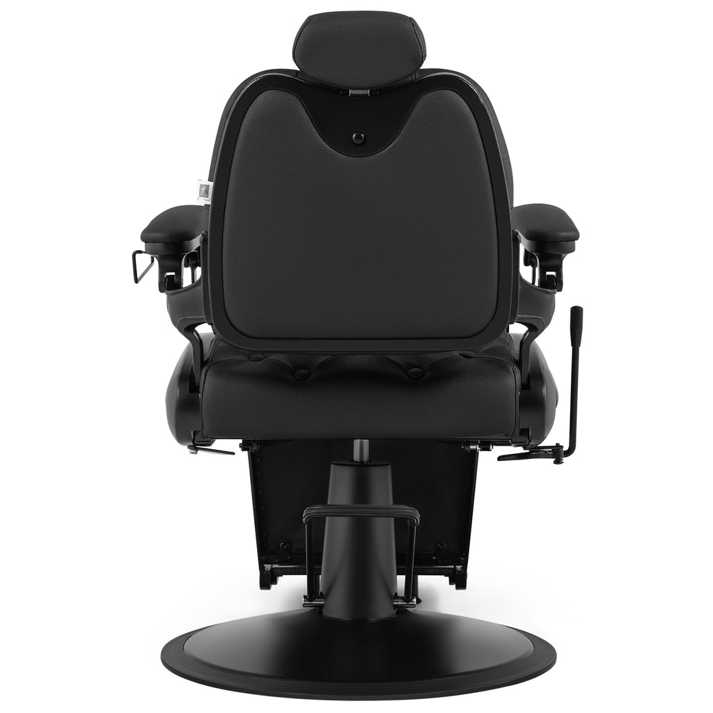 #5079 Barber Chair, Barber Chairs Professional, Vintage Barber Chair Style, Reclining Hydraulic Salon Chair, Locking Recline & 360?? Swivel, Heavy-Duty Round Base, PU Leather Barbershop