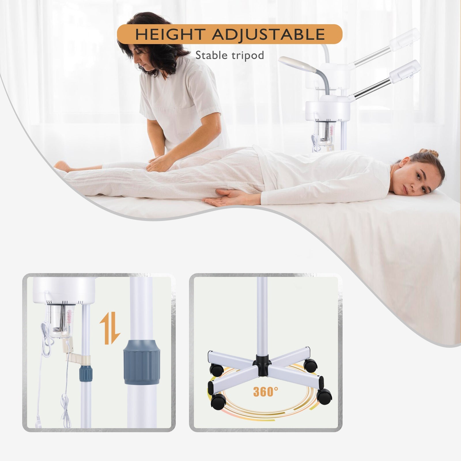 #4007 2 in1 Facial Steamer LED Magnifying Lamp Hot Ozone Beauty Salon Face Equipment Artisthand
