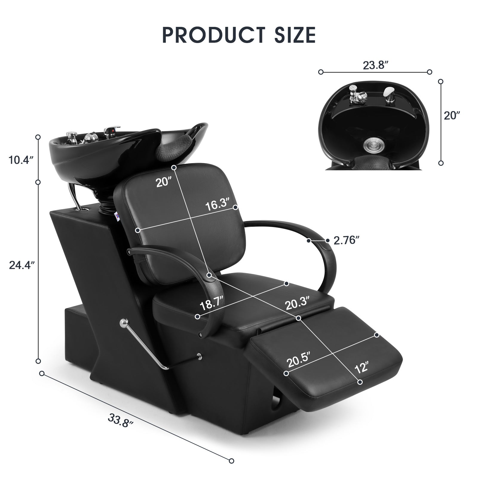 #1006 Shampoo Station Backwash Chair Shampoo Bowl Sink Unit Station Artisthand
