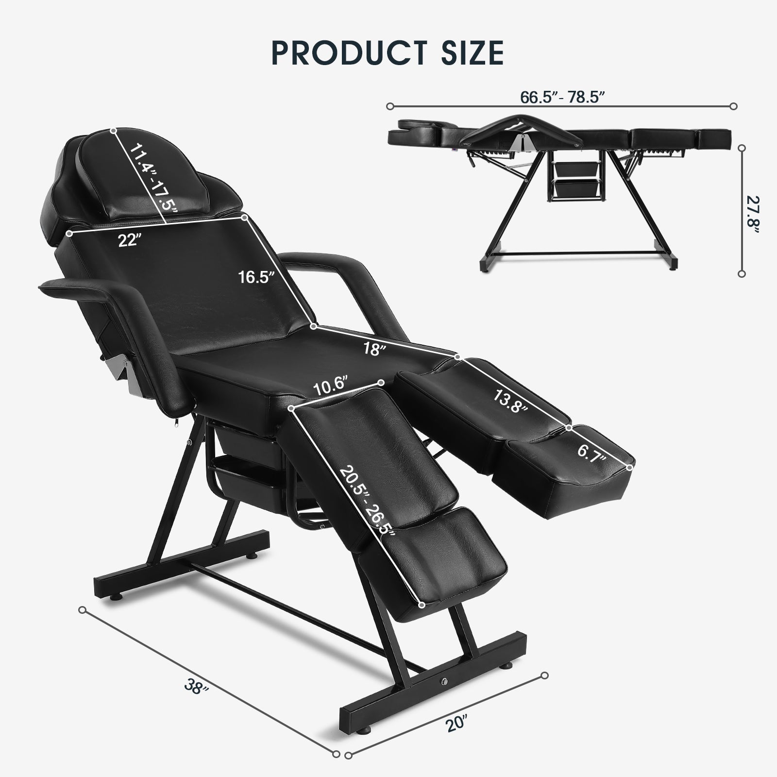 #2019 Massage Table Facial Bed Eyelash Extension Massage Bed with Tray, Split Footrests