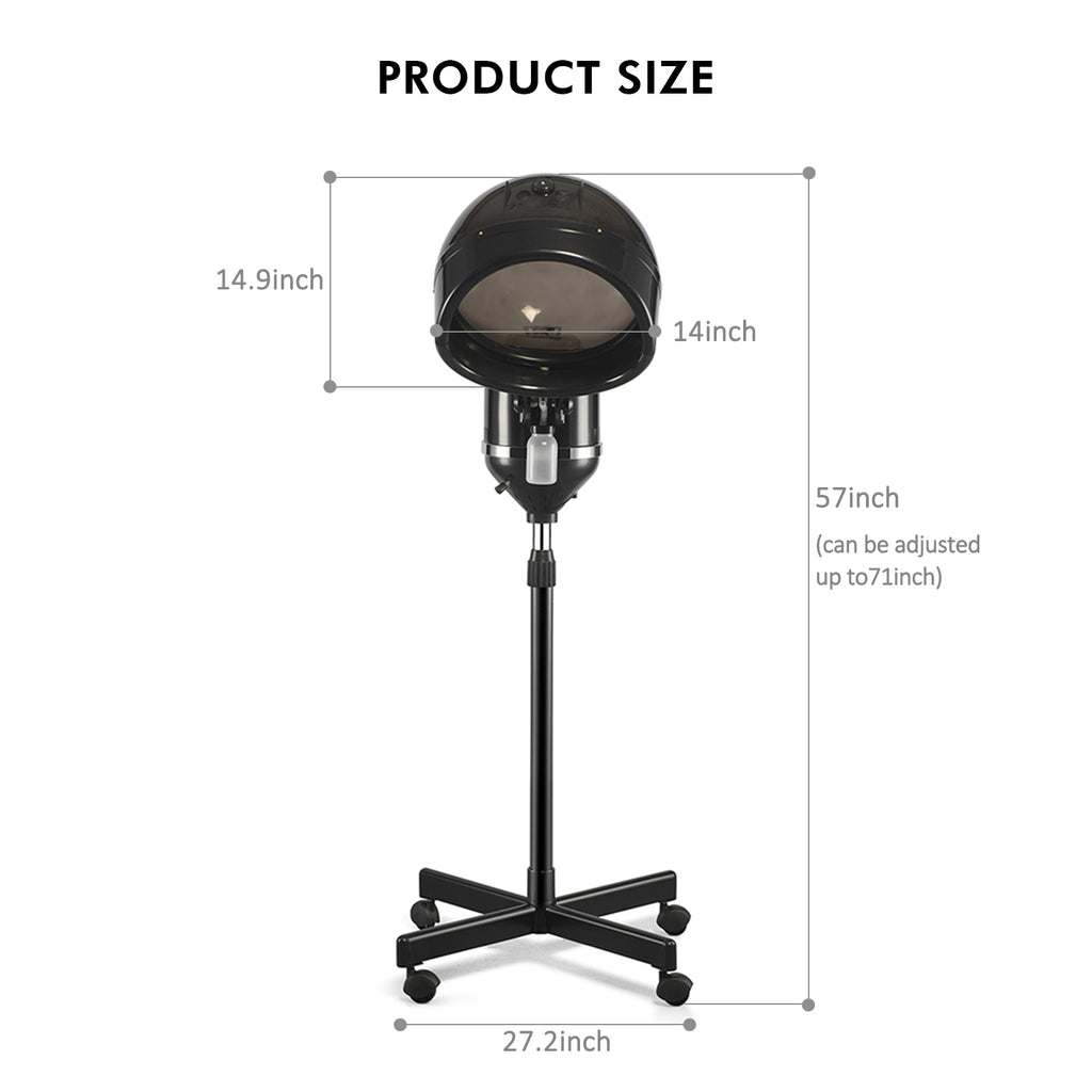#4002 Professional Hair Steamer for Deep Conditioning, Height-Adjustable Standing Hair Steamer with Timer, Hairdressing Care Hood Color Processor Beauty Salon Home