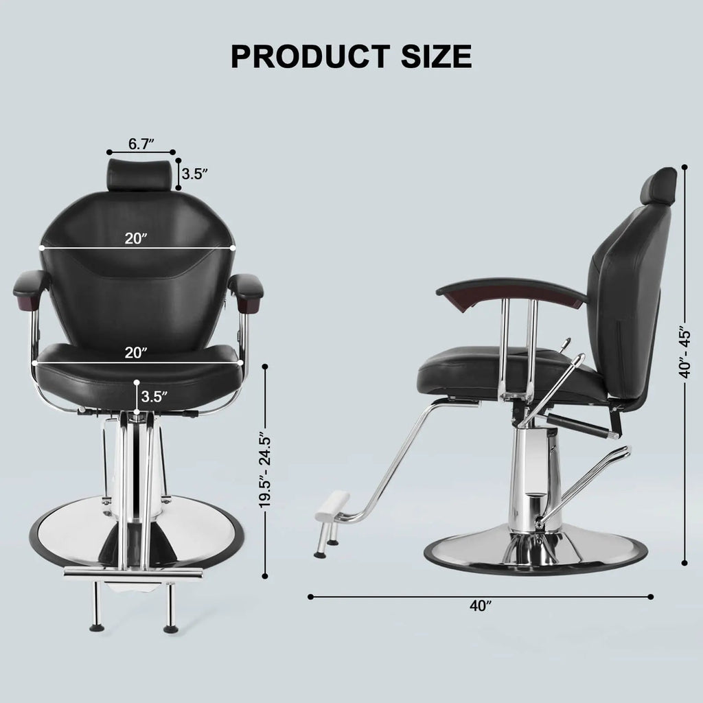 #5002 All Purpose Chairs for Barbershop Barber Chair Reclining, Both Sides Levers for Left-handed Artist hand