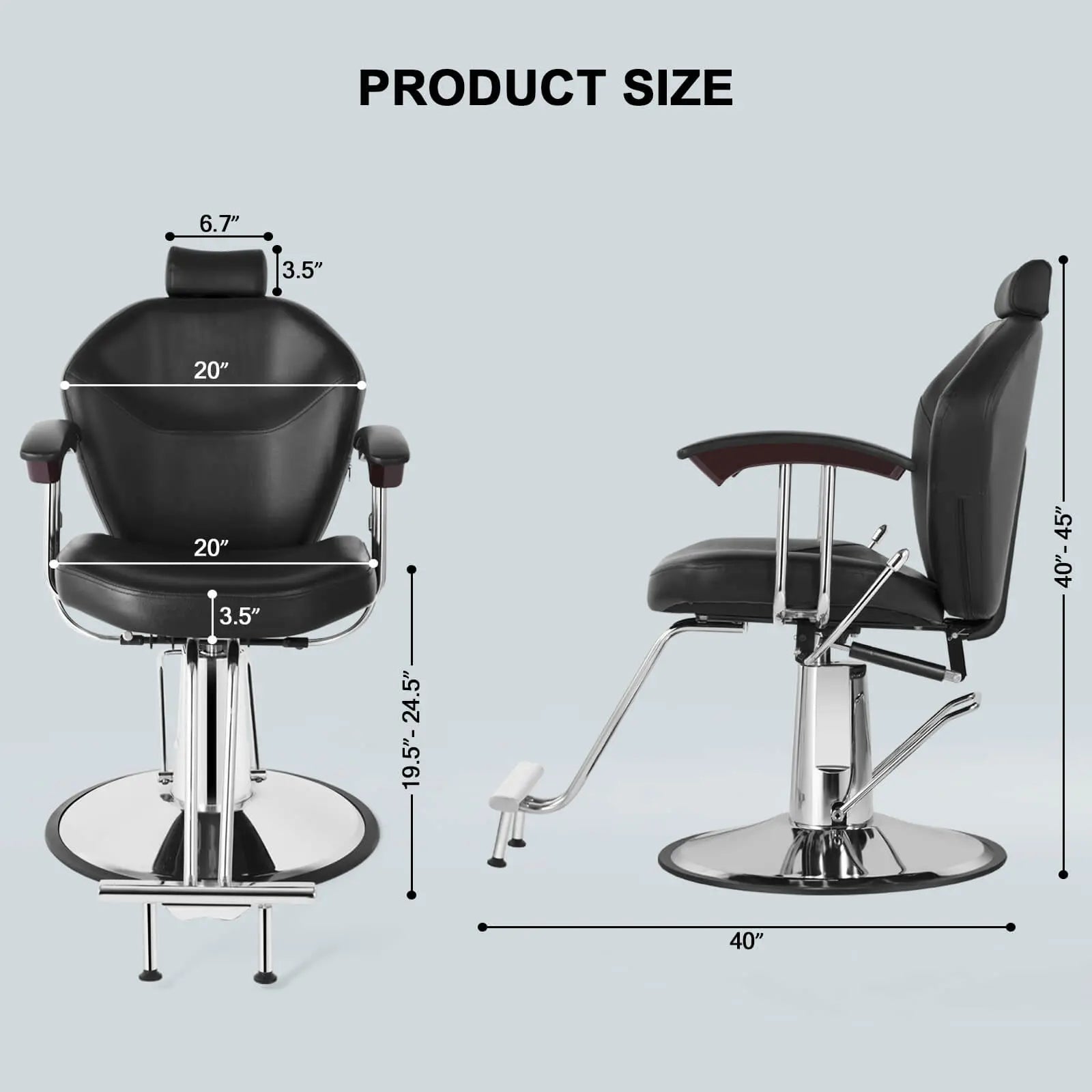 #5002 All Purpose Chairs for Barbershop Barber Chair Reclining, Both Sides Levers for Left-handed Artist hand