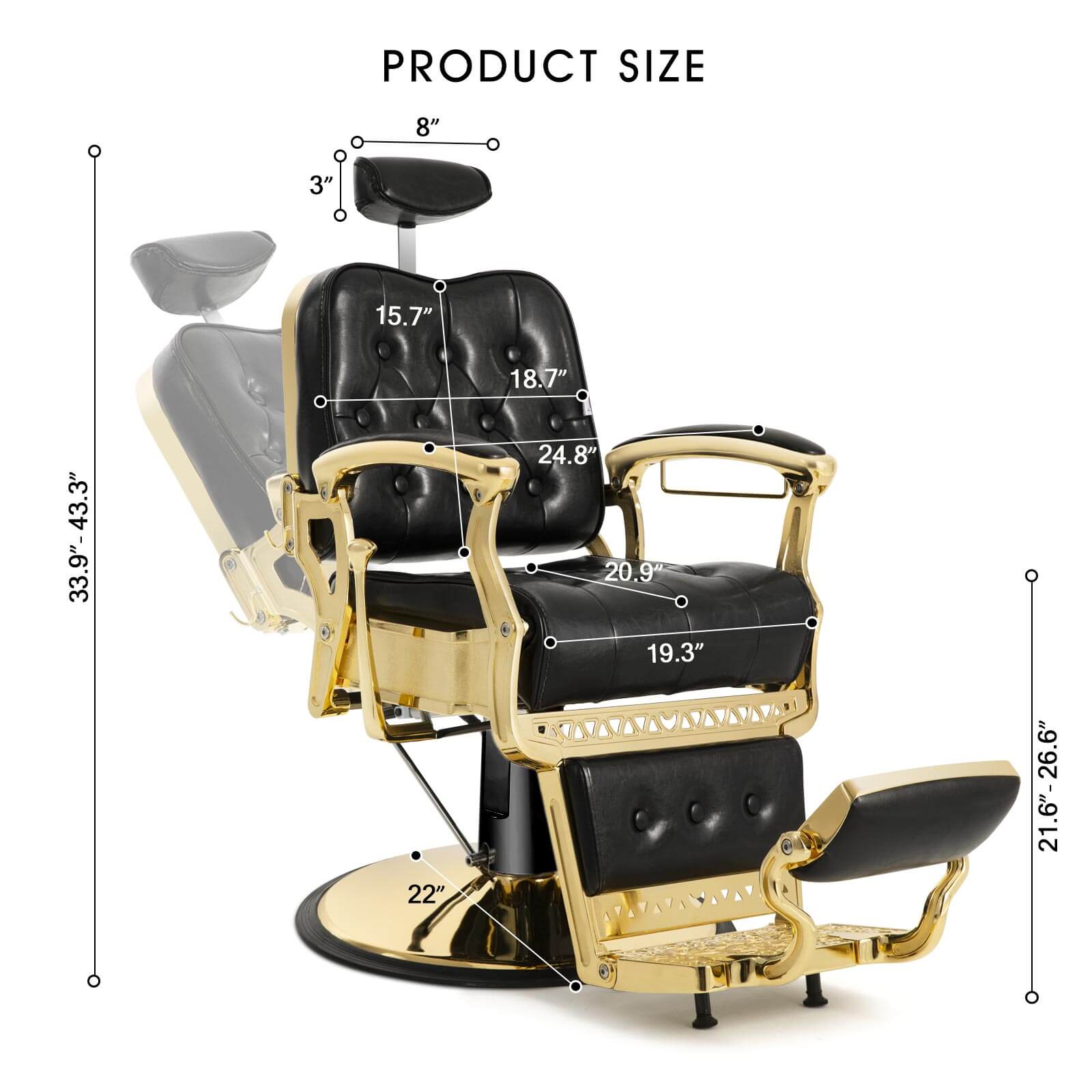 #5040 Heavy Duty Prestige Vintage Barber Chair
