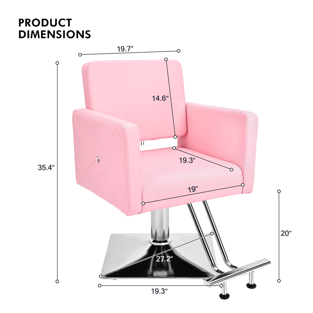 #5437 Pink Salon Chair for Hair Stylist with Back Cover, Hydraulic Hair Chair 360 Swivel Barber Chair, Beauty Salon Equipment for Hair Stylist Women, Max Load Weight 330 Lbs