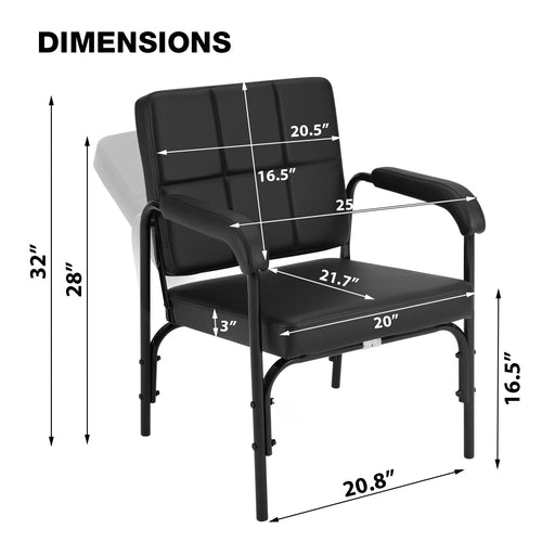 #1005 Black Reclining Barber Shampoo Chair Salon Spa Beauty Hair Styling