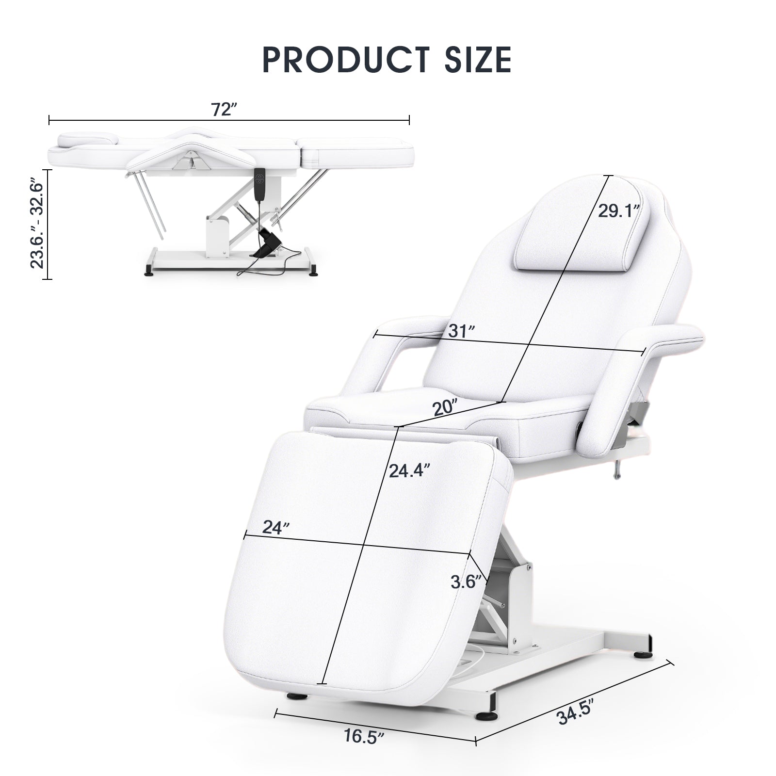 #9202 Massage Table Electric Height Adjustable Massage Bed Massage Bed Facial Bed Lash Bed for Eyelash Extensions Salon Chair