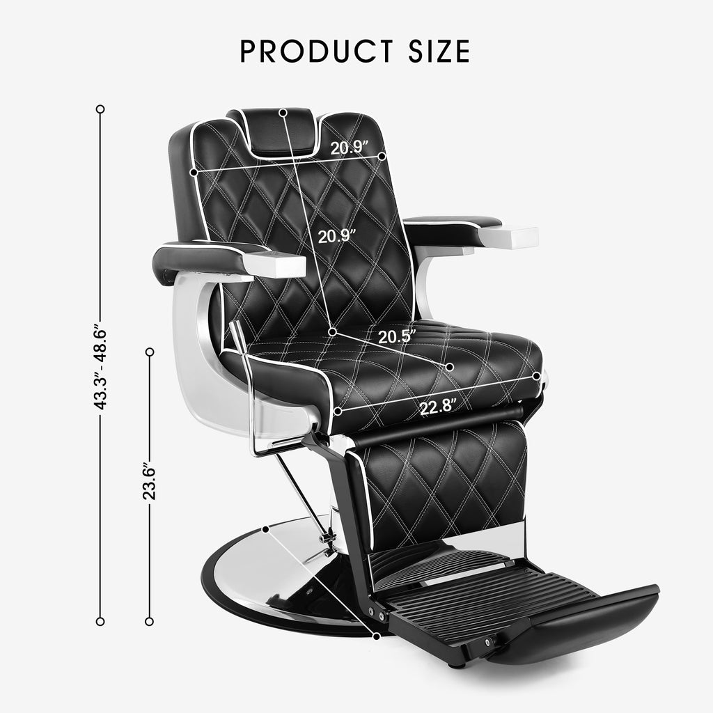 #5038 All Purpose Barber Chair Wide Backrest Reclining Salon Chair for Hair Stylist Tattoo Chair Makeup Chair for Salon Equipment