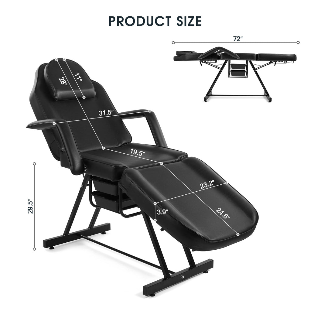#2004 Facial Tattoo Chair Massage Bed Salon Lash Chair for Eyelash Extensions Tattoo Table Salon Chair with Trays